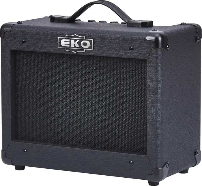 EKO Ampli Guitare Combo BS15 Black Stealth 1x8" - 15W, 2 Canaux Clean/Drive Noir