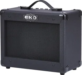 EKO Ampli Guitare Combo BS15 Black Stealth 1x8" - 15W, 2 Canaux Clean/Drive Noir