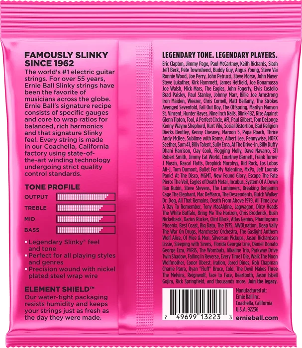 ERNIE BALL JUEGO ELÉCTRICA SLINKY PINK 9-42 TRIPACK (3)