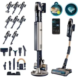 Cecotec RZ90 AI AquaPet Flex Connected Aspirateur Balai Laveur Intelligent avec IA, 310 AW, Autonomie 110 min pour 200 m², Kit Accessoires et Brosse pour Animaux
