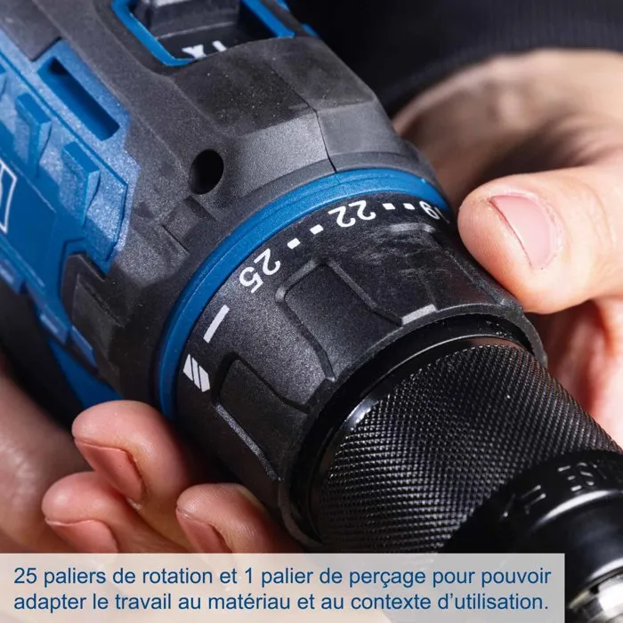 Scheppach Perceuse-Visseuse sans fil 20V C-DD45-X - 45 Nm - Mandrin autoserrant 13 mm - Batterie 2Ah et chargeur 2.4A inclus