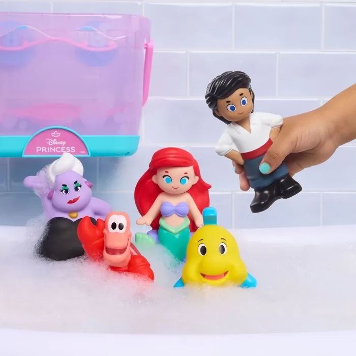 Disney Vaiana Jouets de bain - La Petite Sirène - 5 figurines avec panier