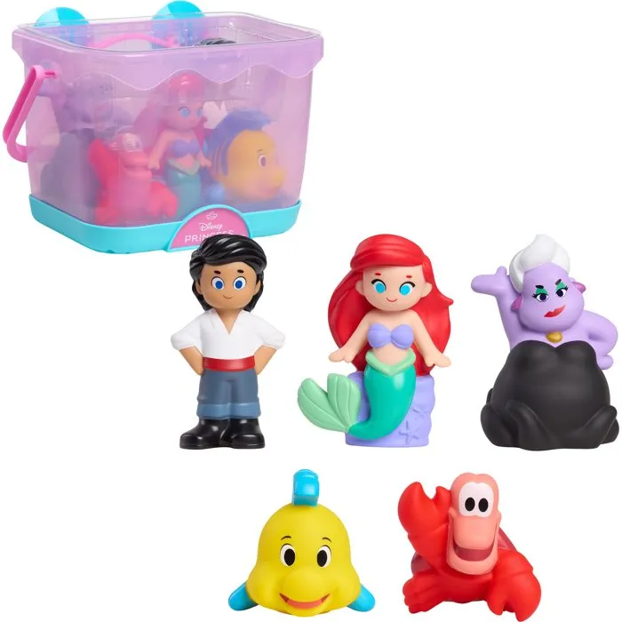 Disney Vaiana Jouets de bain - La Petite Sirène - 5 figurines avec panier