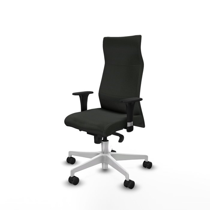 Piqueras Y Crespo Sillón Albacete Noir avec mécanisme Synchro et base blanche