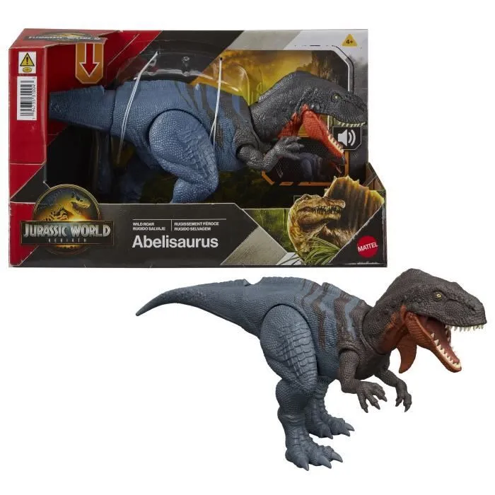Jurassic World JGB91 - Figurine articulée Abelisaurus rugissant - 30 cm - Dinosaure jouet inspiré du film Jurassic World: Renaissance - Dès 4 ans