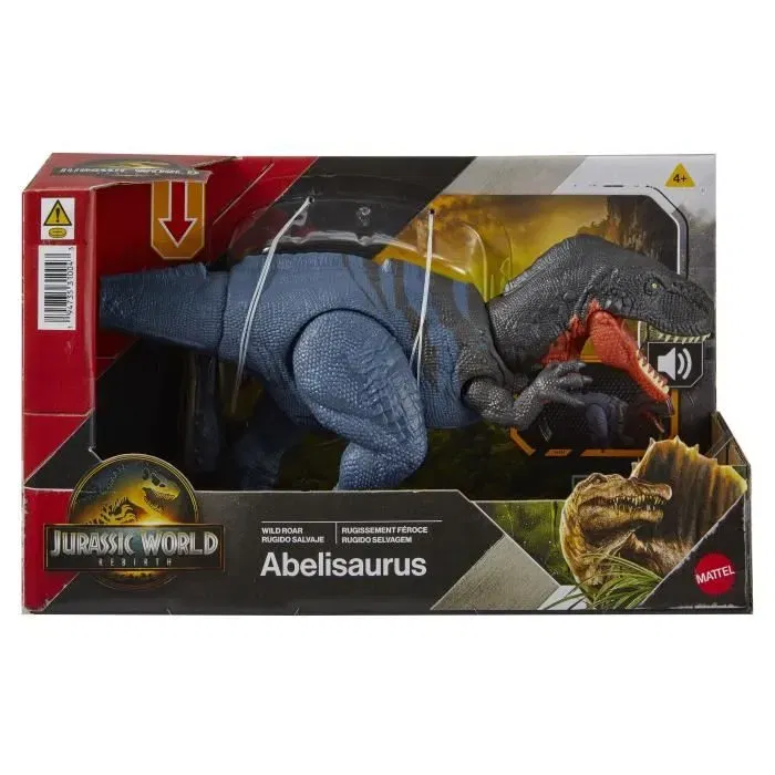 Jurassic World JGB91 - Figurine articulée Abelisaurus rugissant - 30 cm - Dinosaure jouet inspiré du film Jurassic World: Renaissance - Dès 4 ans