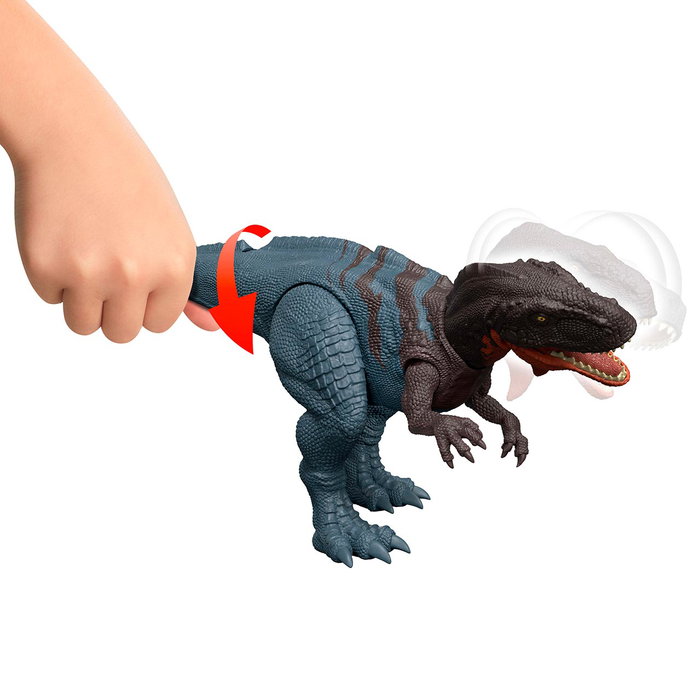 Mattel Jurassic World Dinosaure Abelisaurus Rugissant Wild Roar 30 cm avec Queue Articulée et Effets Sonores - Figurine de Collection et Jouet pour Enfants à Partir de 4 Ans