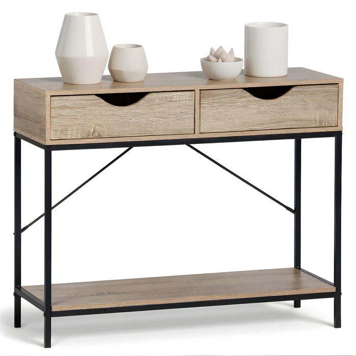 MobleKit Meuble d'Appoint Marron Noir 80 x 30 x 75 cm