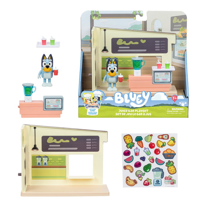 MOOSE Bluey Mini Playset Tienda de Zumos avec Figurine Articulée et Accessoires - Jouet Enfants 3 Ans et Plus - Réf. 18920