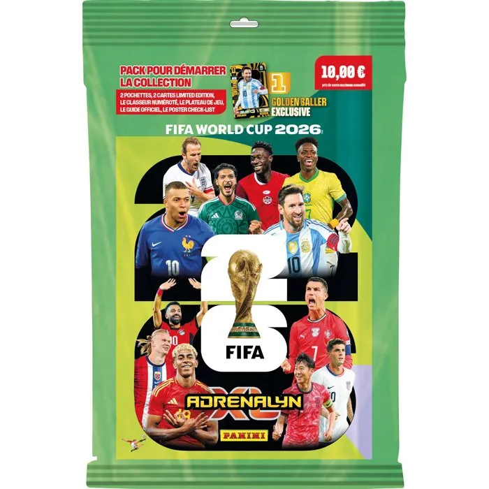 Panini Pack de démarrage Coupe du Monde de la FIFA 26™ TCG - Classeur + 2 pochettes et cartes spéciales Panini Pack de démarrage Coupe du Monde de la FIFA 26™ TCG - Classeur + 2 pochettes et cartes spéciales