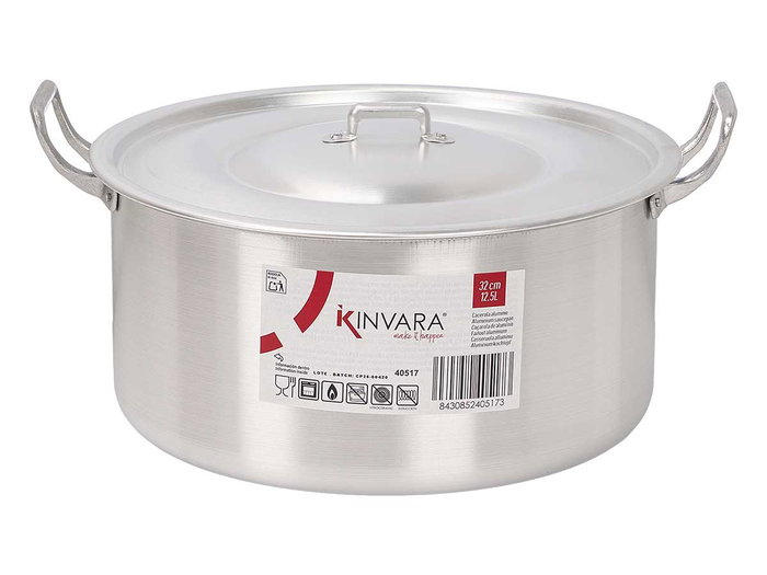 KINVARA Cacerola en aluminium 32 cm, 12,5 L, Plata KINVARA Cacerola en aluminium 32 cm, 12,5 L, Plata