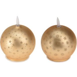Basics Bougie LED Boule de Noël Dorée, Lumière Chaude