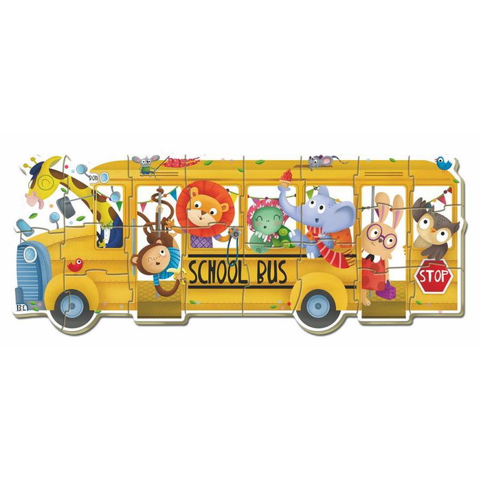 EDUCA BORRAS - Puzzle Autobus scolaire, 2 à 5 pièces, pour enfants à partir de 24 mois