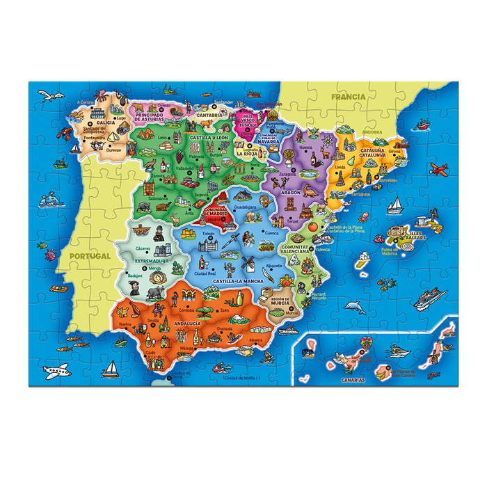 Diset Jeu Éducatif - Apprendre la Géographie des Provinces et Communautés Autonomes d'Espagne - Référence 68942 - Version Espagnole