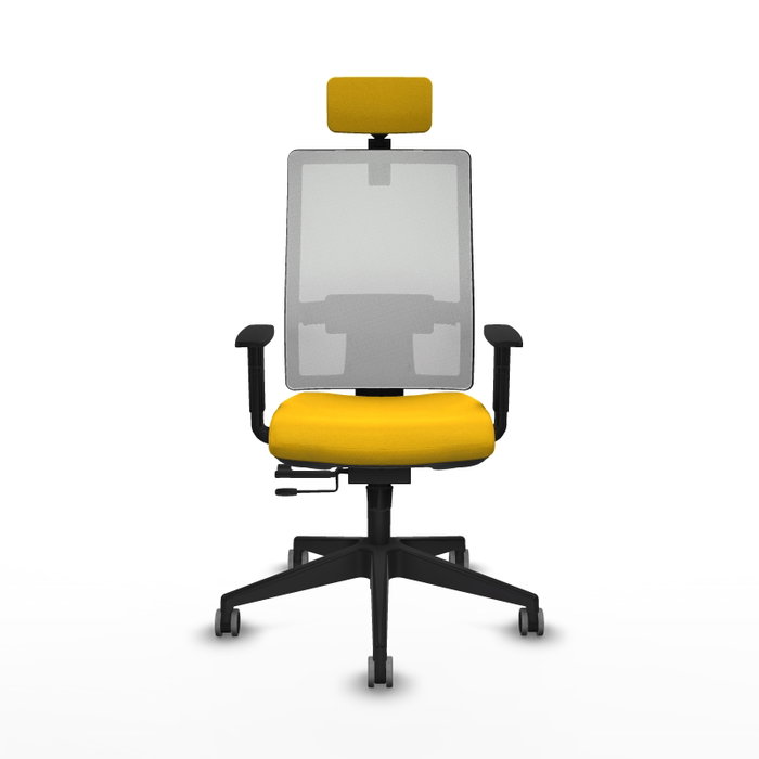 Piqueras y Crespo Chaise de Bureau Horna Traslack Jaune et Blanc