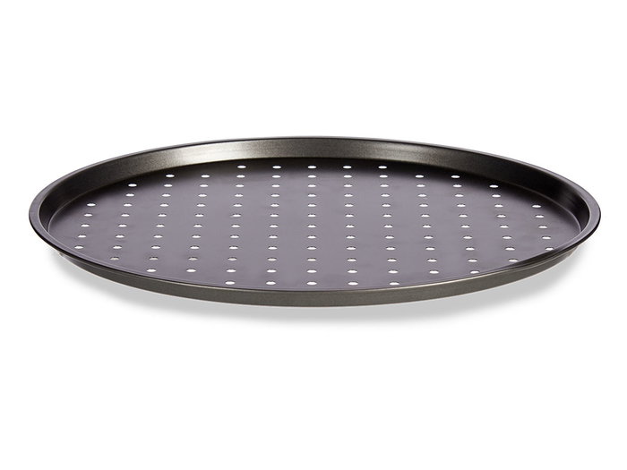 Kinvara Bandeja de four pour pizza en acier carbone antiadhésive 32.8 x 32.8 x 1.5 cm gris (Set de 24)