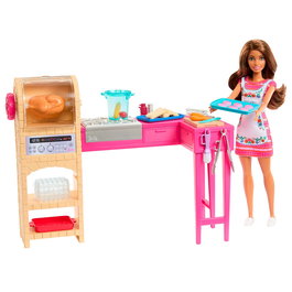 Barbie - Muñeca Teresa Morena Cocinera avec cuisinette et accessoires - Jouet Recipe for Friendship Mattel Jct06