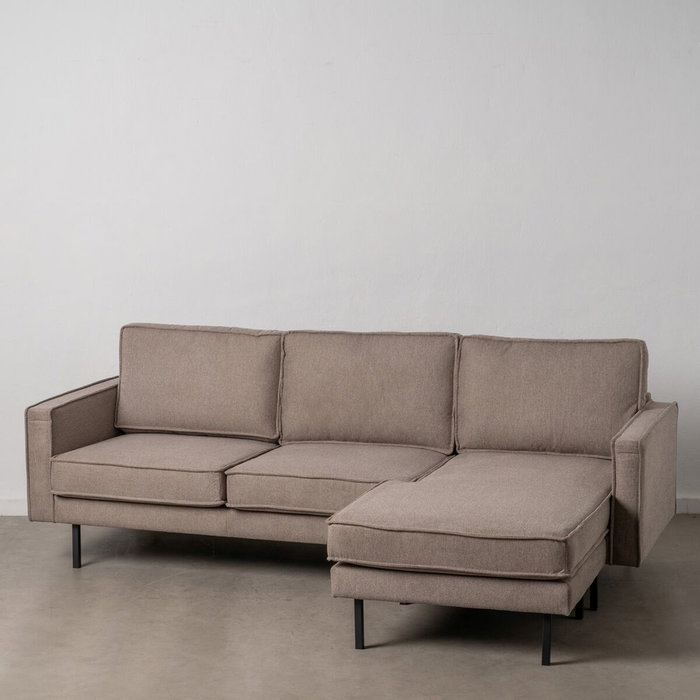BigBuy Home Canapé chaise longue Taupe 235 x 155 x 87 cm BigBuy Home Canapé chaise longue Taupe 235 x 155 x 87 cm