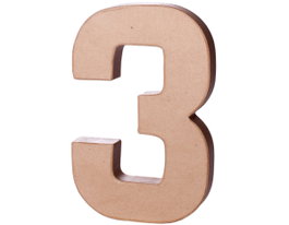 Innspiro Papier maché numéro 3 avec volume 20 cm