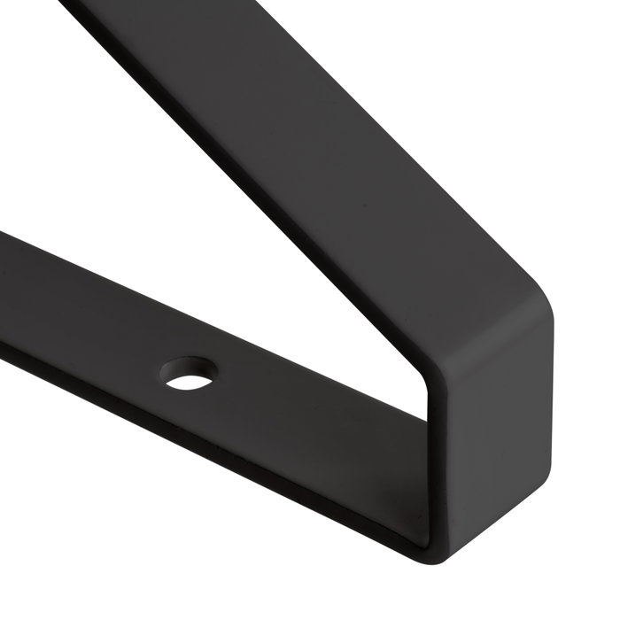 Emuca Jeu de supports pour étagères en bois Shelf avec forme triangulaire, Acier, Peint en noir Emuca Jeu de supports pour étagères en bois Shelf avec forme triangulaire, Acier, Peint en noir