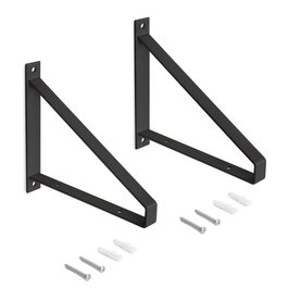 Emuca Jeu de supports pour étagères Shelf triangulaire, Noir