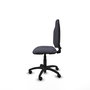 Chaise de bureau Algarra avec mécanisme de contact permanent de base, recouverte de tissu gris foncé. Équipée d'une base en polyamide noir, sans accoudoirs et de roulettes en nylon de 50 mm.