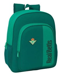 Safta Mochila junior adapt.carro Real Betis Balompie 32x38x12 cm, résistante à l'eau, pour enfant à partir de 3 ans