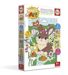 Educa - Jeu de peinture par numéros Magic Art Number Mascotas - Apprentissage de la concentration et coordination - Version multilingue