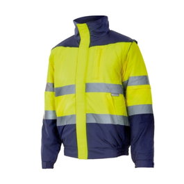 VELILLA Veste de haute visibilité Série 161, Jaune fluo / Bleu marine, Taille M
