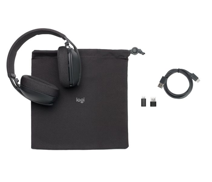 Logitech Casque sans fil Zone Vibe Wireless Bluetooth avec récepteur USB pour visioconférence - Certifié Google Meet, Zoom - Micro anti-parasite