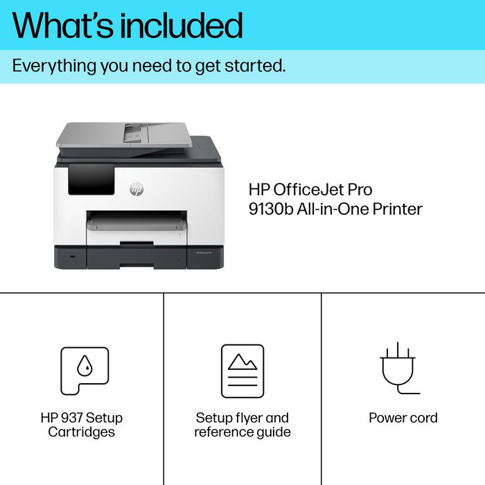 HP OfficeJet Pro 9130b - Imprimante tout-en-un couleur sans fil, WiFi, AirPrint, impression recto verso, écran tactile, ADF, fax