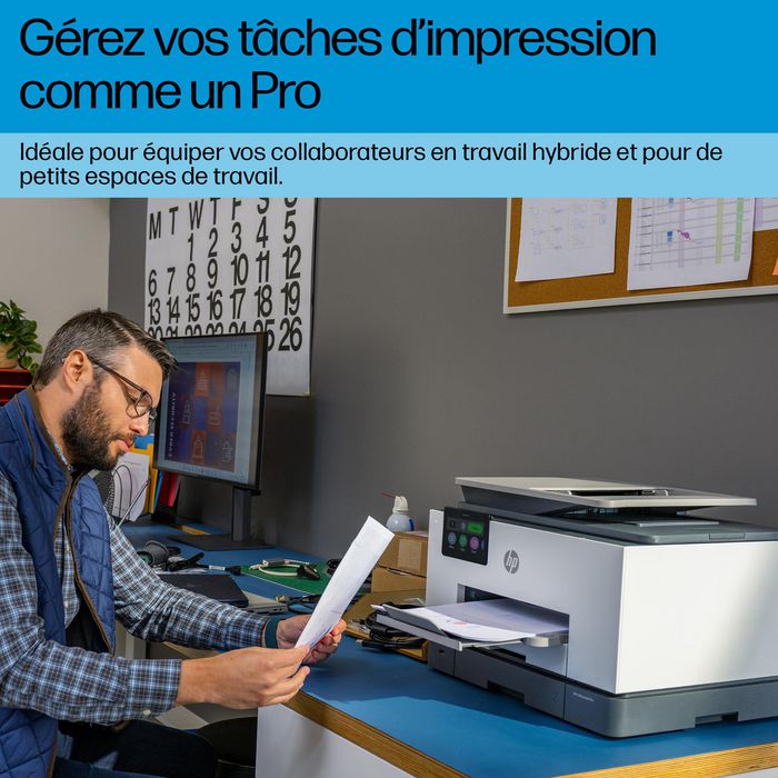 HP OfficeJet Pro 9130b - Imprimante tout-en-un couleur sans fil, WiFi, AirPrint, impression recto verso, écran tactile, ADF, fax