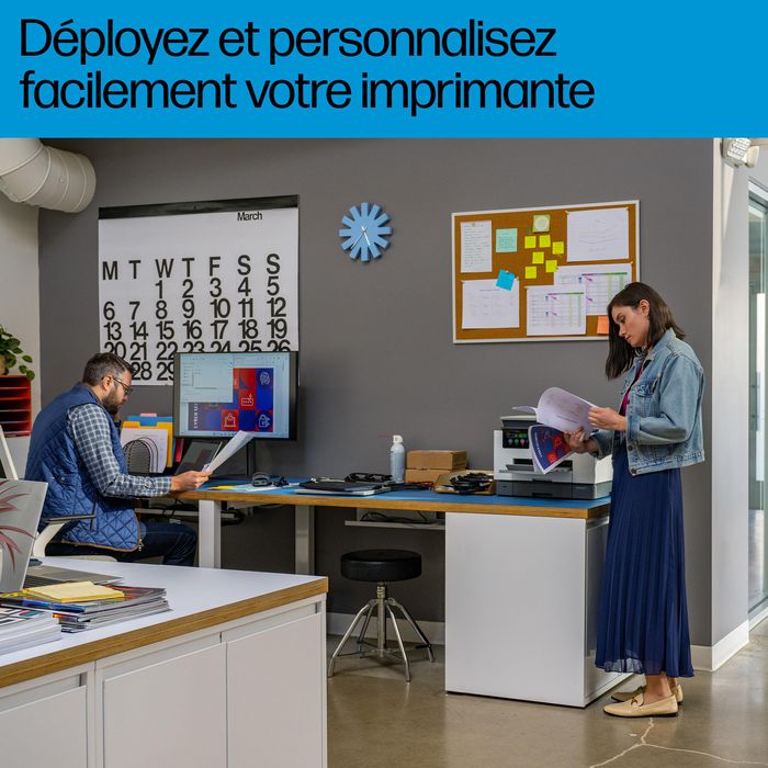 HP OfficeJet Pro 9130b - Imprimante tout-en-un couleur sans fil, WiFi, AirPrint, impression recto verso, écran tactile, ADF, fax