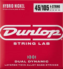 DUNLOPST Jeu de cordes de basse électrique Dual Dynamic Hybrid Nickel 45-105