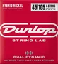 DUNLOPST Jeu de cordes pour basse électrique Nickel Dual Dynamic Hybrid 45-105