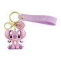 Disney Porte-clés Llavero Angel Stitch en or avec charme ange 3D et fleur rose - Accessoire de collection