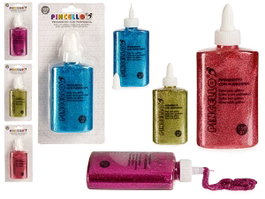 Pincello Colle Paillettes 4 Couleurs Sombres, 3x14x6 cm (Set de 24)