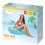 INTEX Sillon gonflable transat pour piscine ou plage 137 x 122 cm, transparent, avec dossier confortable, capacité max 80 kg, Référence 58889