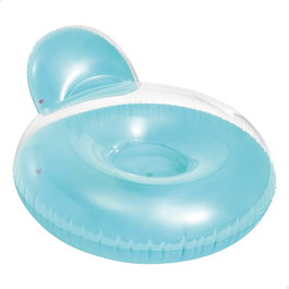INTEX Sillon gonflable transat pour piscine ou plage 137 x 122 cm, transparent, avec dossier confortable, capacité max 80 kg, Référence 58889
