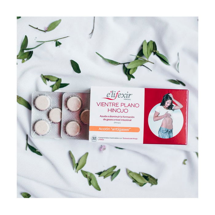 E'Lifexir SALUD Vientre Plano Hinojo Comprimés pour Aide Digestive et Réduction des Gaz - 32 Unités