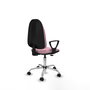 PIQUERAS Y CRESPO Chaise de bureau Algarra, tissu rose, base chromée