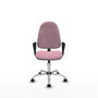 PIQUERAS Y CRESPO Chaise de bureau Algarra, tissu rose, base chromée