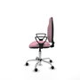 PIQUERAS Y CRESPO Chaise de bureau Algarra, tissu rose, base chromée