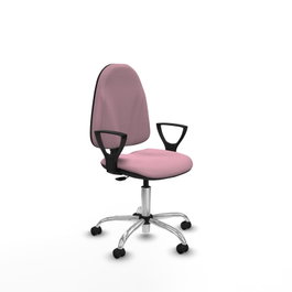 PIQUERAS Y CRESPO Chaise de bureau Algarra, tissu rose, base chromée