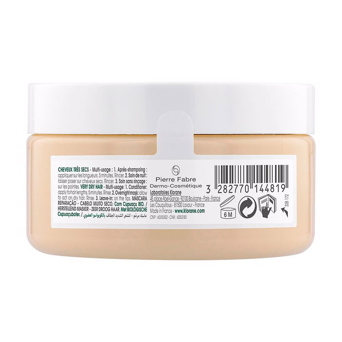 Klorane Masque Réparateur Cupuaçu Bio Cheveux Très Secs Nourrissant 150 ml