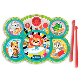 Clementoni Batería De Los Animales 17598 - Jouet musical bébé avec 4 zones actives et 3 modes de jeu - Pour enfants dès 9 mois