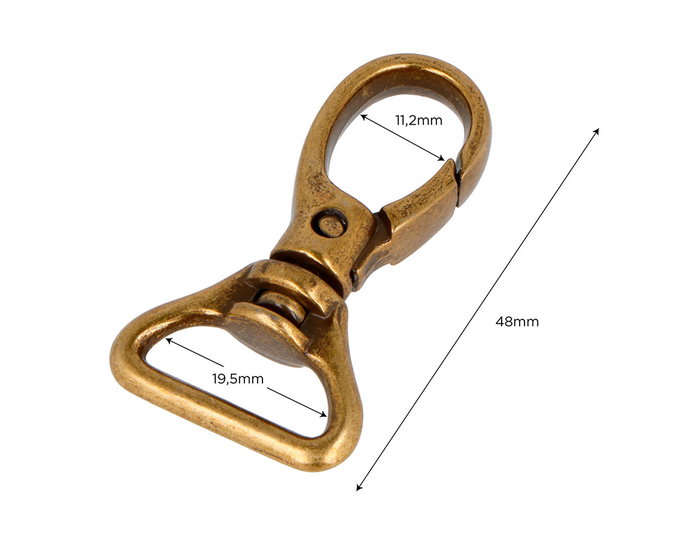 Innspiro Mosquetón Anilla Triangular Zamak Oro Viejo 19,50 mm. 3u. (Lot de 3)