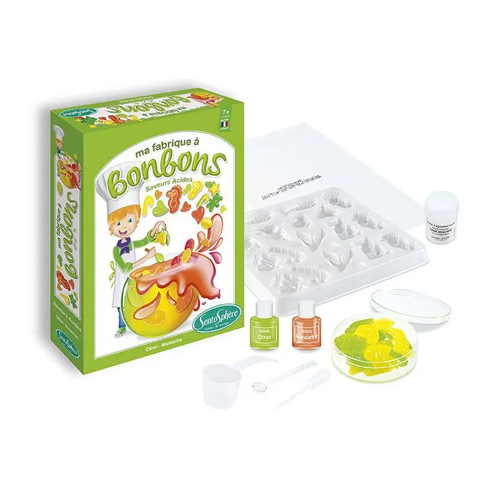 Sentosphere Kit créatif alimentaire Mini Fabrique à bonbons - Saveurs Acides - Expériences autour du goût - Dès 7 ans