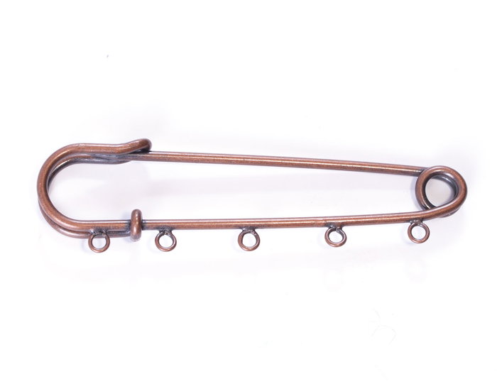 Innspiro Aguja broche métallique 5 anneaux cuivre vieilli 75,0x15,3mm - Lot de 2 Innspiro Aguja broche métallique 5 anneaux cuivre vieilli 75,0x15,3mm - Lot de 2