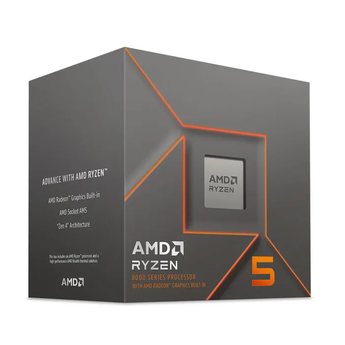 AMD Ryzen 5 8500G Processeur avec Ventilateur Wraith Stealth, 6 Coeurs, 12 Threads, 3.5 GHz jusqu'à 5.0 GHz Boost AMD Ryzen 5 8500G Processeur avec Ventilateur Wraith Stealth, 6 Coeurs, 12 Threads, 3.5 GHz jusqu'à 5.0 GHz Boost